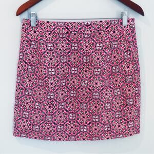 J. Crew NEW Geometric Print Mini Skirt Pink Size 4